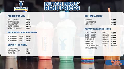 dutch bros me h|dutch bro menu and prices.